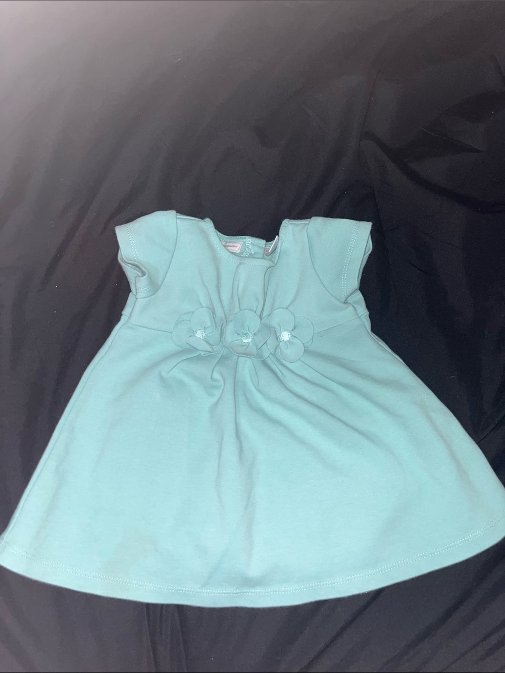 First Impressions Aqua Floral-Waist Girls' Dress